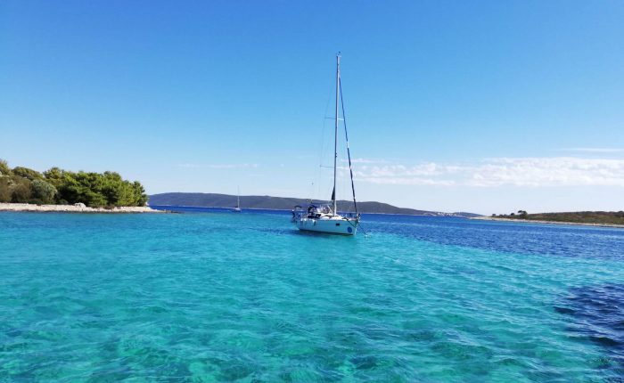 Blue lagoon Krknjasi Drvenik Veli from Trogir
